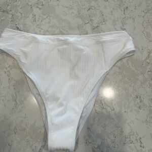 NWT Abercrombie & Fitch White Ribbed Bikini Bottoms